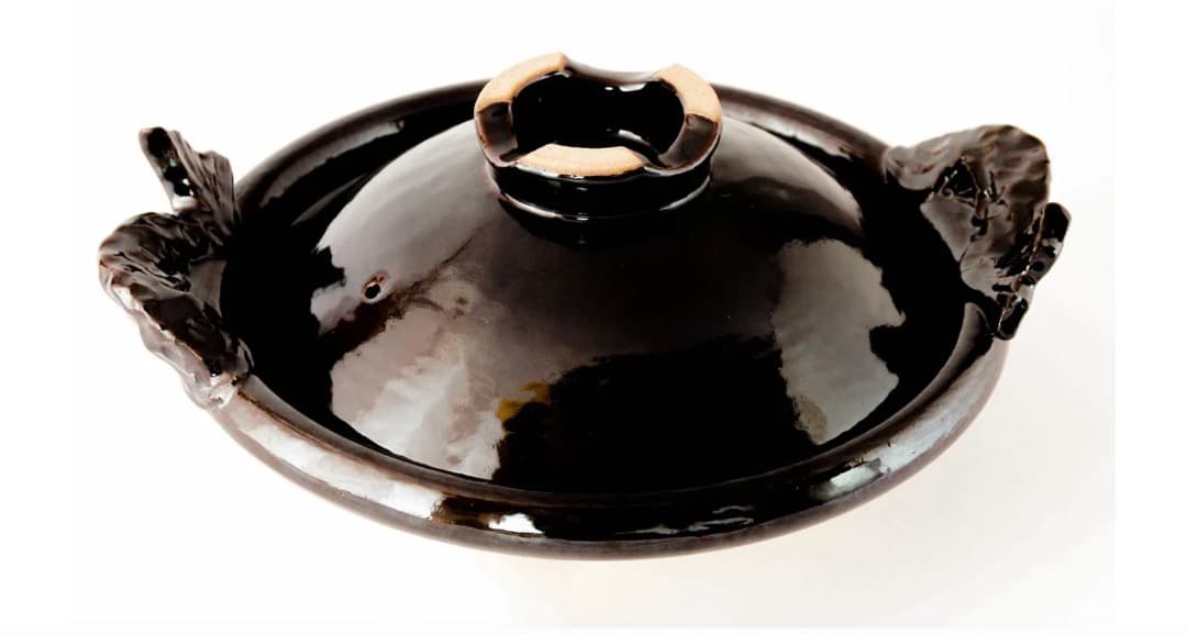 【再値下げ】新品　土鍋　圡楽窯　魚手黒鍋　尺２寸　12号　土楽　5～6人用