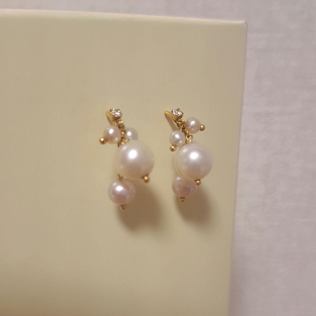 K18YG　淡水パール　ピアス