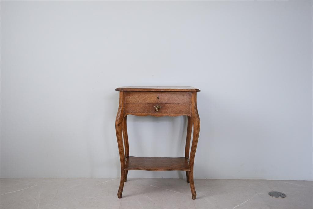 フランスアンティーク◇木製ソーイングテーブル/裁縫箱/机/化粧台(90-249)