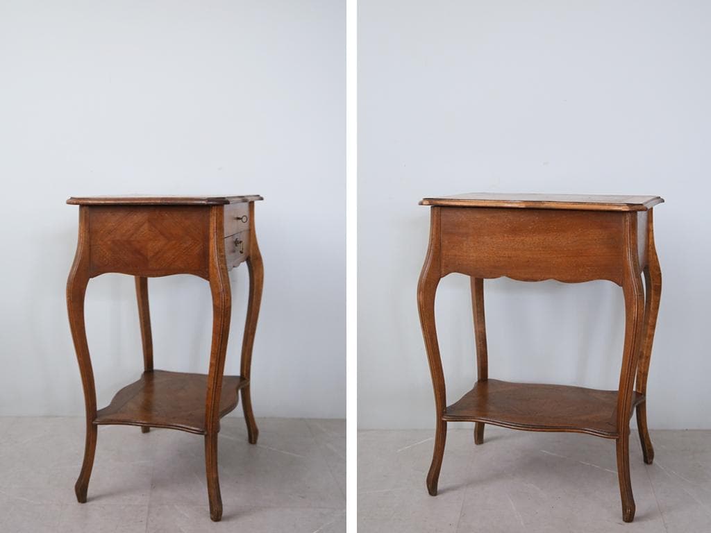 フランスアンティーク◇木製ソーイングテーブル/裁縫箱/机/化粧台(90-249)