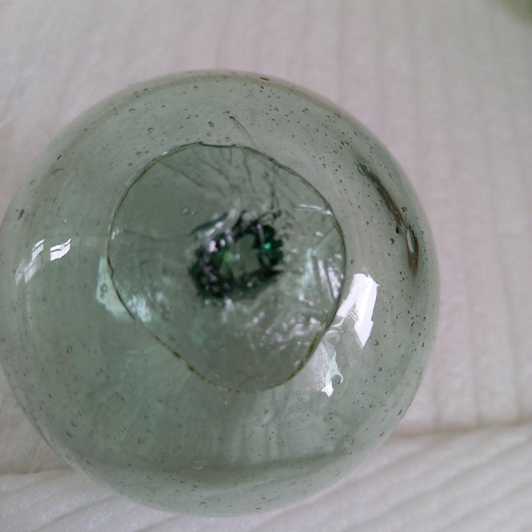 ガラス浮き玉 ガラス玉 ☆缶 青ボタン