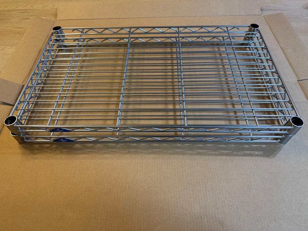 ルミナス スリム スチールラック 突っ張り付き 幅80×奥行50 ウッドシート付