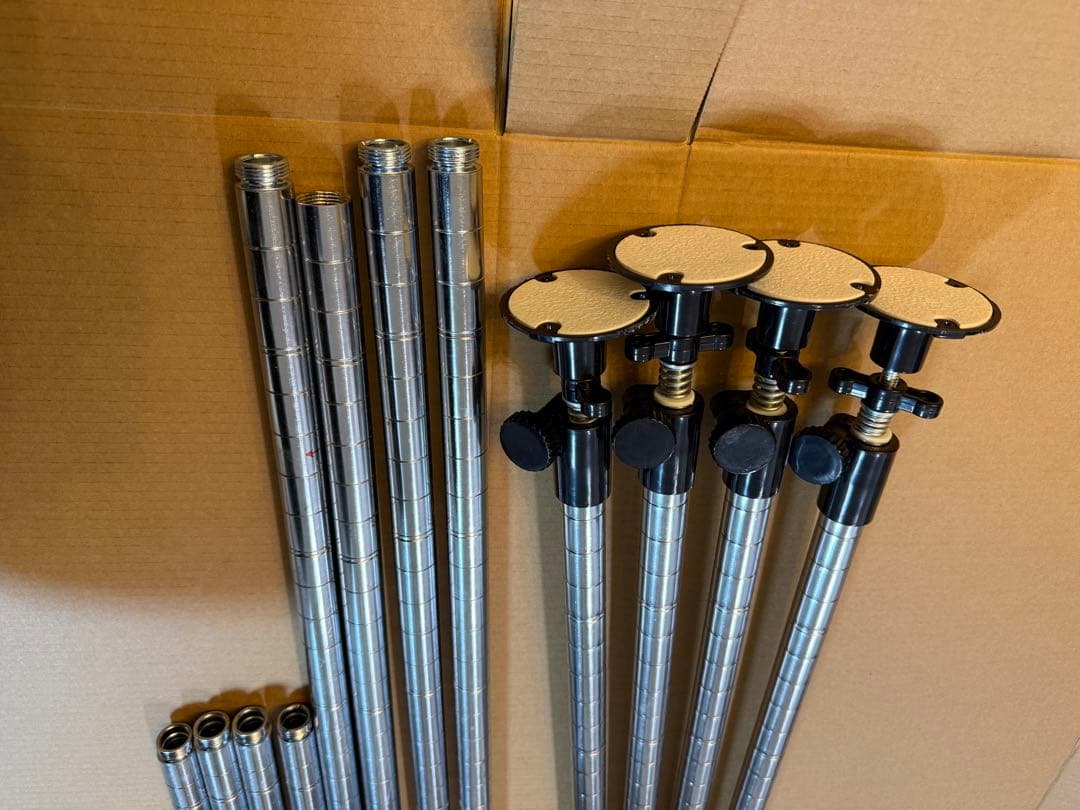 ルミナス スリム スチールラック 突っ張り付き 幅80×奥行50 ウッドシート付