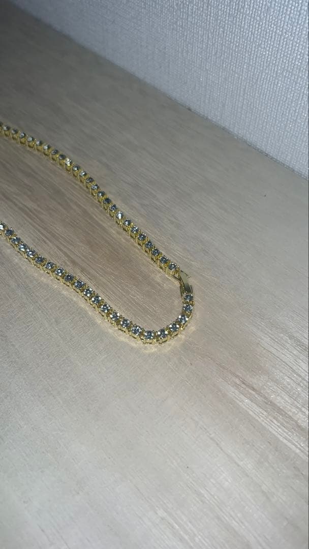ゴールドテニスネックレス　モアサナイト　50cm4mm avalanche