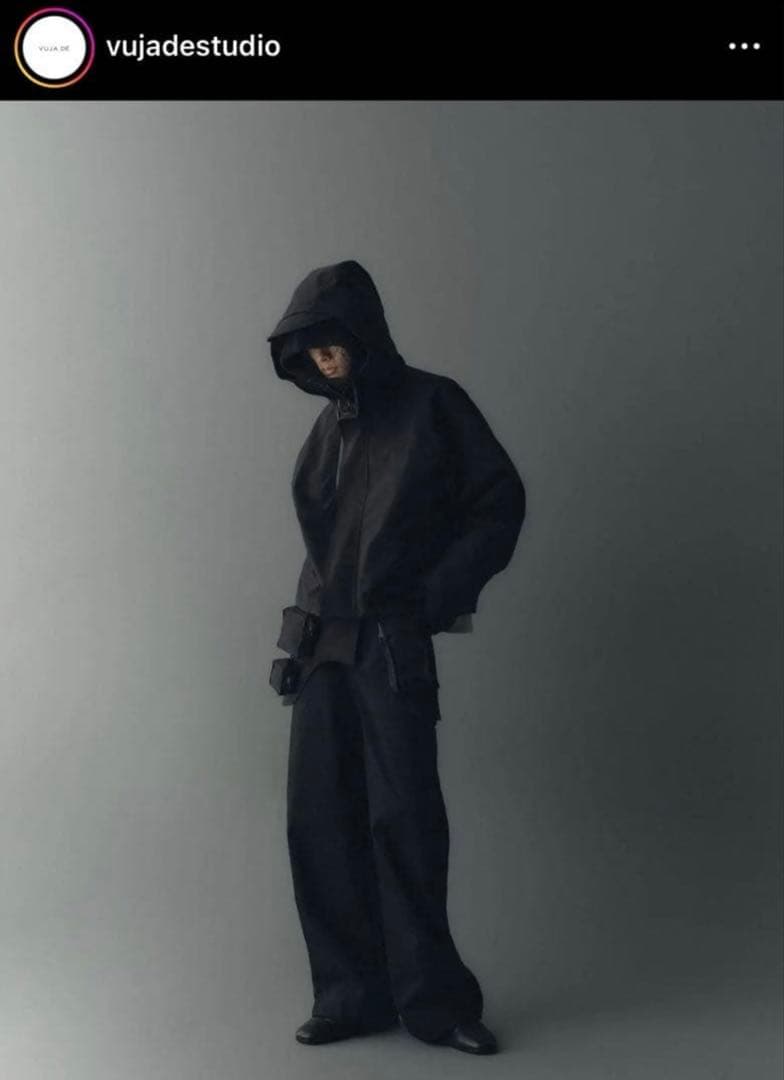 vujade enzo double zip jacket black ナイロン