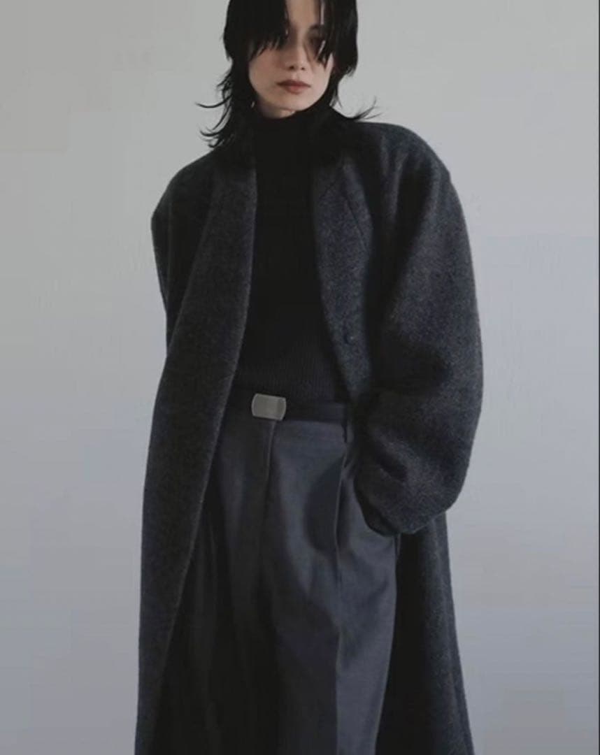 ジャケット・アウター anuke Collarless Cocoon Coat