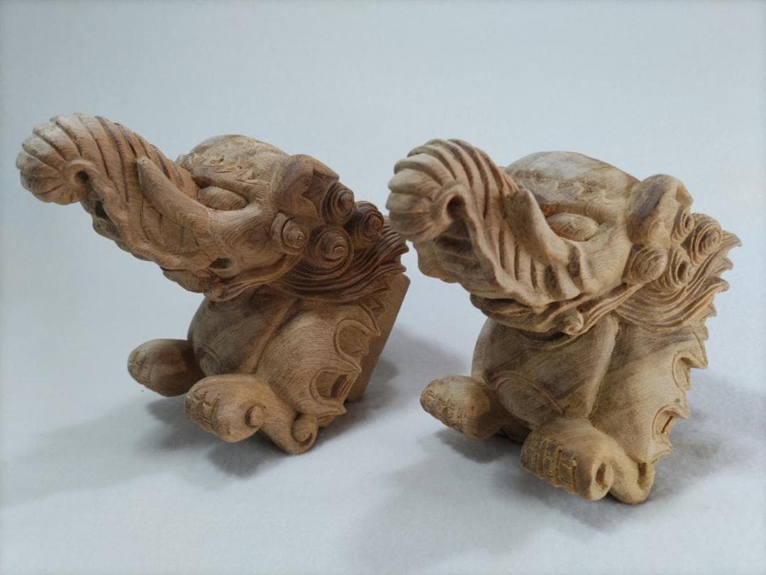値下げ！★☆象鼻3寸 1組（2体阿吽）社寺仏閣、山車、神輿木鼻彫刻