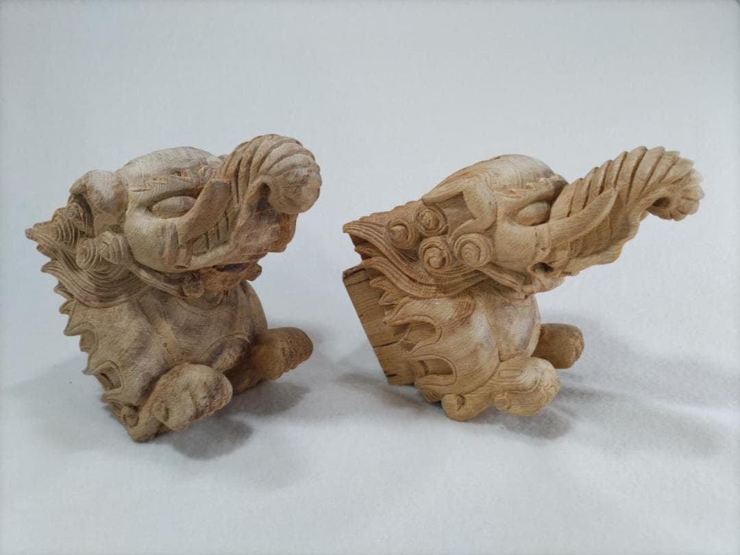 値下げ！★☆象鼻3寸 1組（2体阿吽）社寺仏閣、山車、神輿木鼻彫刻
