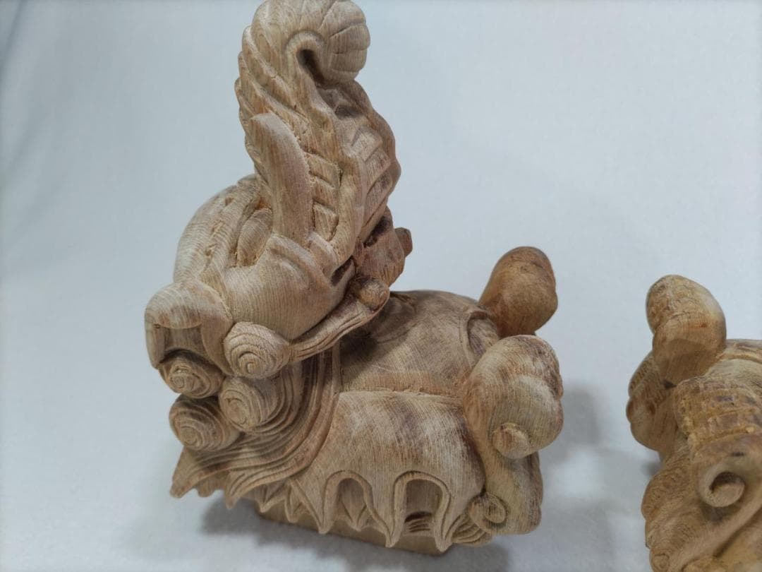 値下げ！★☆象鼻3寸 1組（2体阿吽）社寺仏閣、山車、神輿木鼻彫刻