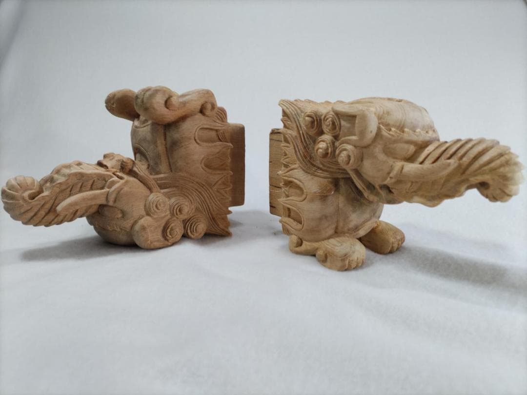 値下げ！★☆象鼻3寸 1組（2体阿吽）社寺仏閣、山車、神輿木鼻彫刻