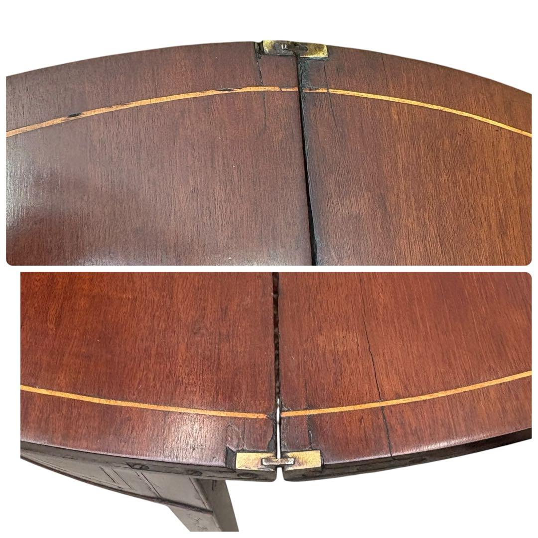 象嵌 ゲートレッグ コンソールテーブル 半円 折りたたみ 円形 アンティーク