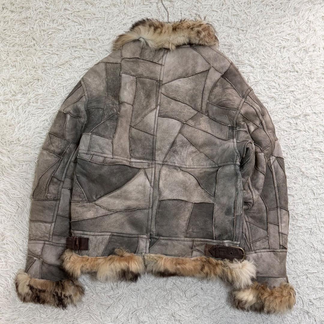 16793✨Y2K アヴィレックス B-3 パッチワーク ムートンジャケット