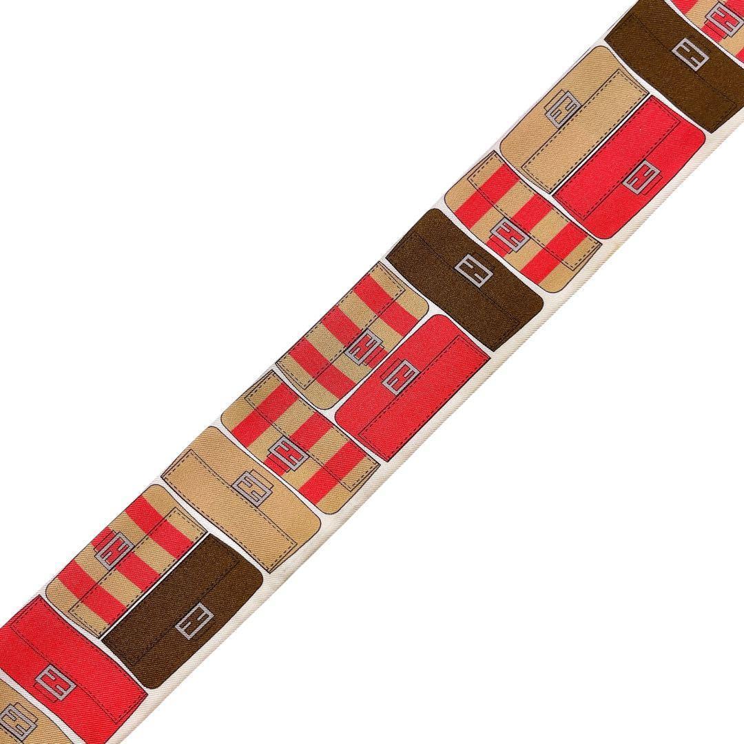 美品 フェンディ ラッピー スカーフ シルク バゲットバッグ ピンク レディース