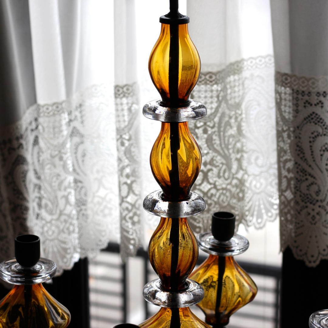 【貴重・美品】Erik Hoglund　エリックホグラン　アンバー シャンデリア