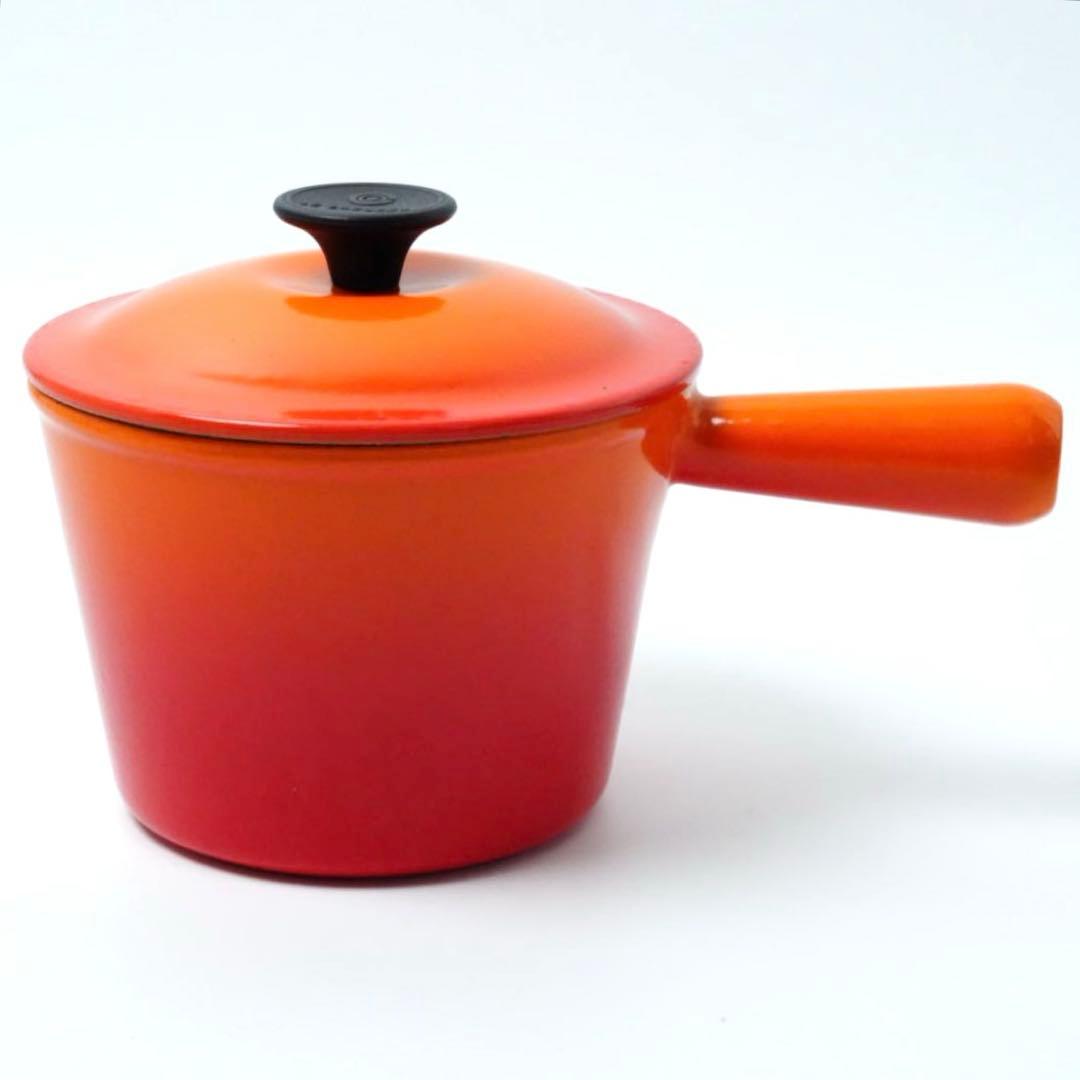 【美品】LE CREUSET　ウィンザーポット　オレンジ　16cm