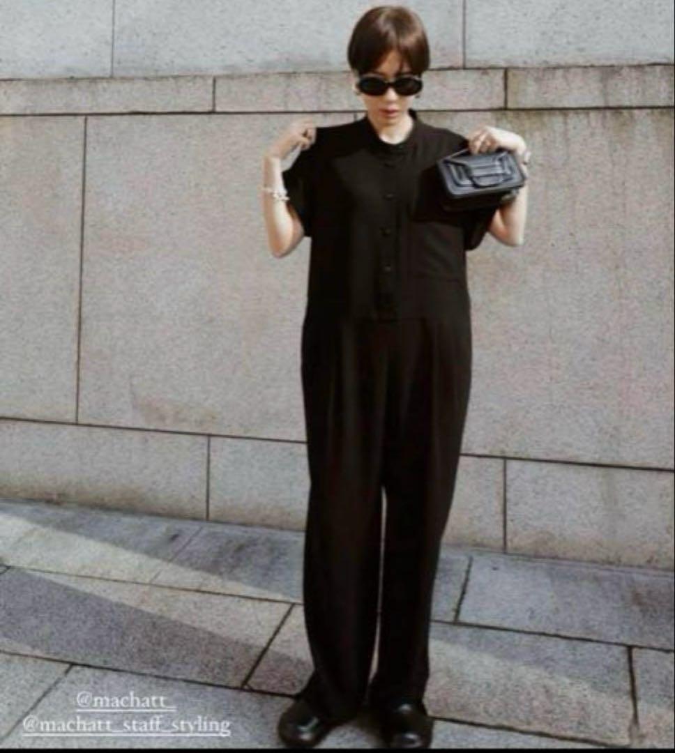 2024SS マチャット ハーフスリーブ　オールインワン　ブラック