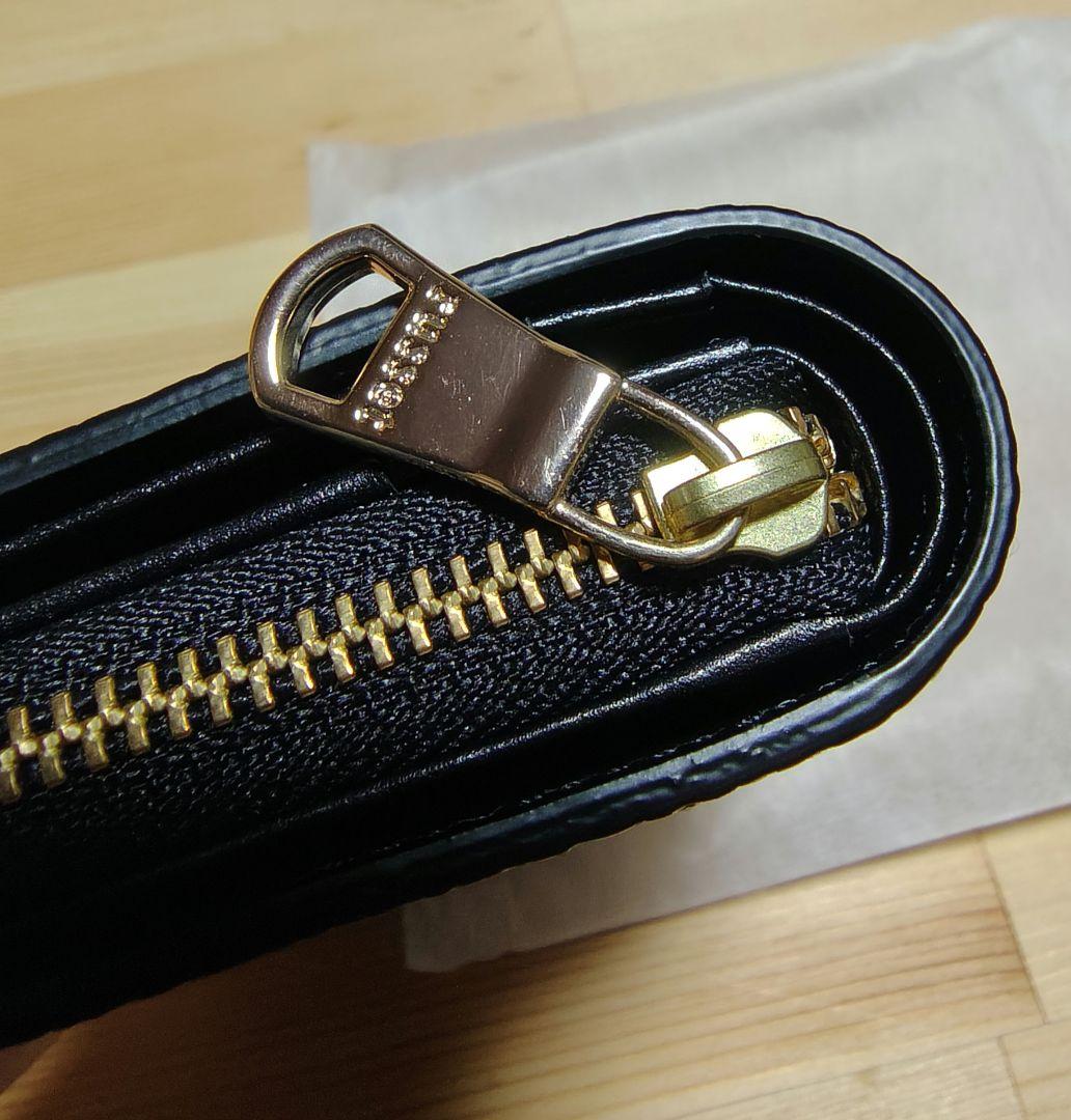 ラシット　ブラック　レザー　コンパクト　二つ折り財布