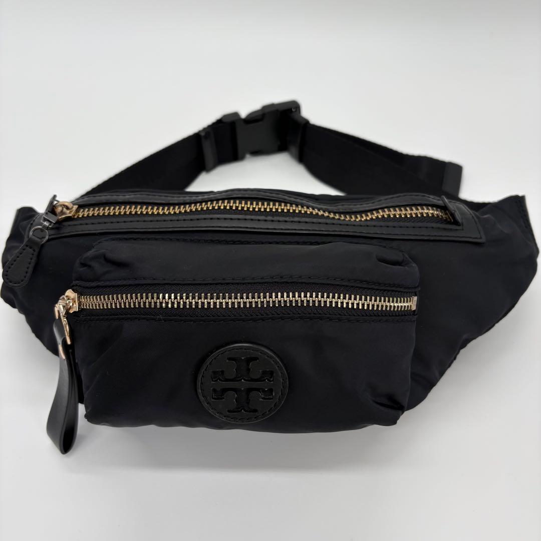 美品✨トリーバーチ ウエストポーチ ボディバッグ ナイロン ゴールド金具 黒