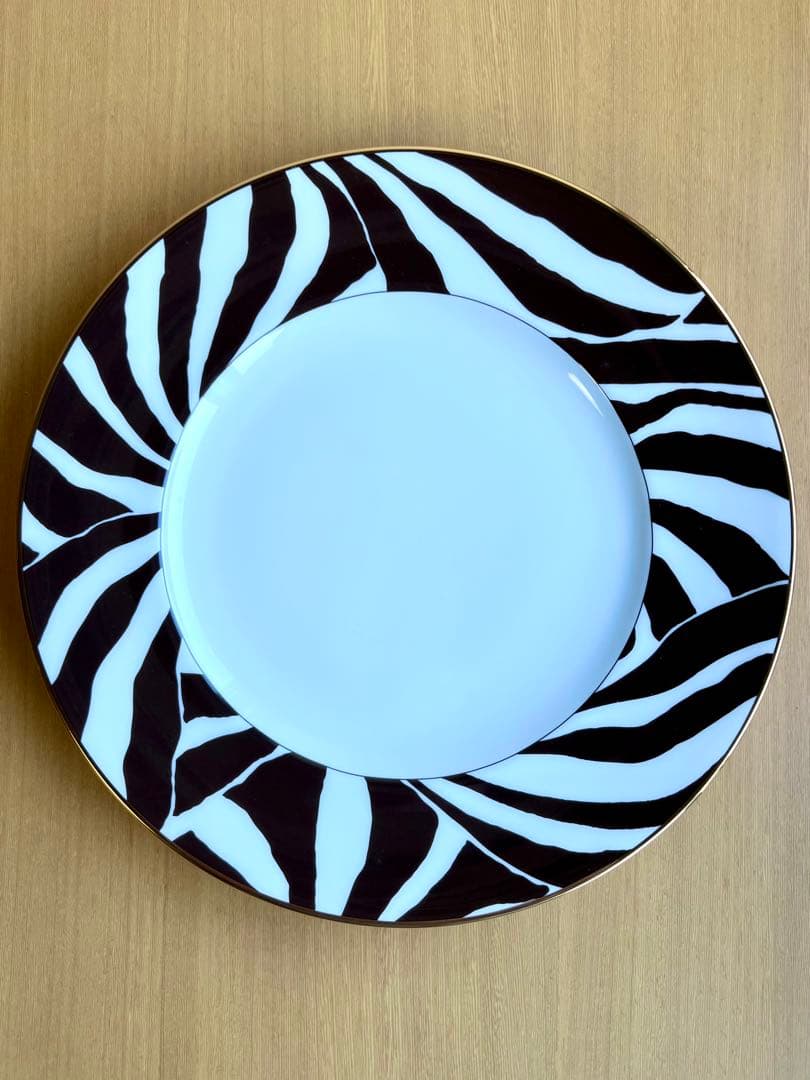 【2枚セット】kate spade ゼブラ柄 ＆ブラウン プレート 24cm