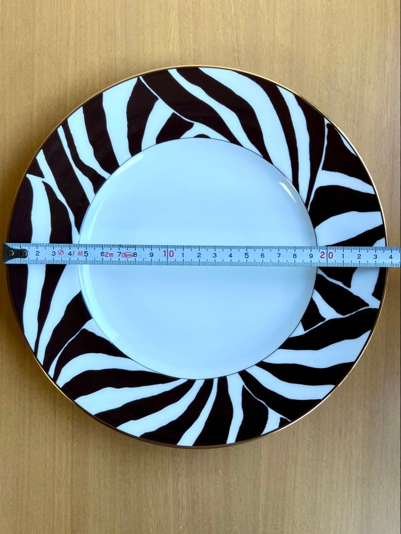 【2枚セット】kate spade ゼブラ柄 ＆ブラウン プレート 24cm