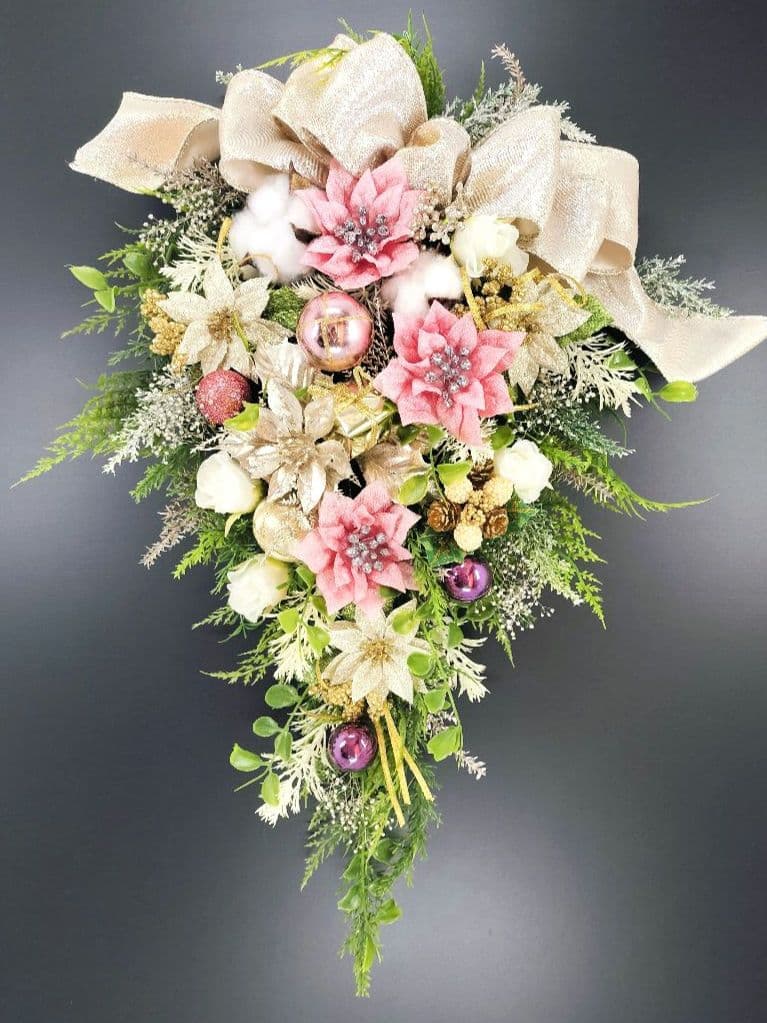 商品名【星愛】ゆきこ❤ポインセチアのクリスマスリース* 冬リース