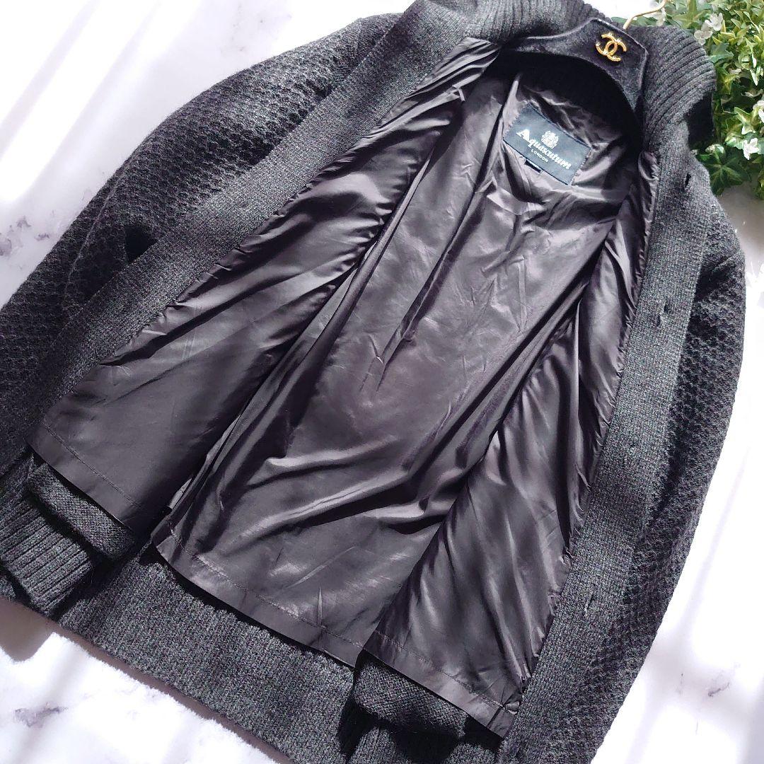 アクアスキュータム アルパカ ニットブルゾン ハイネック L カーディガン