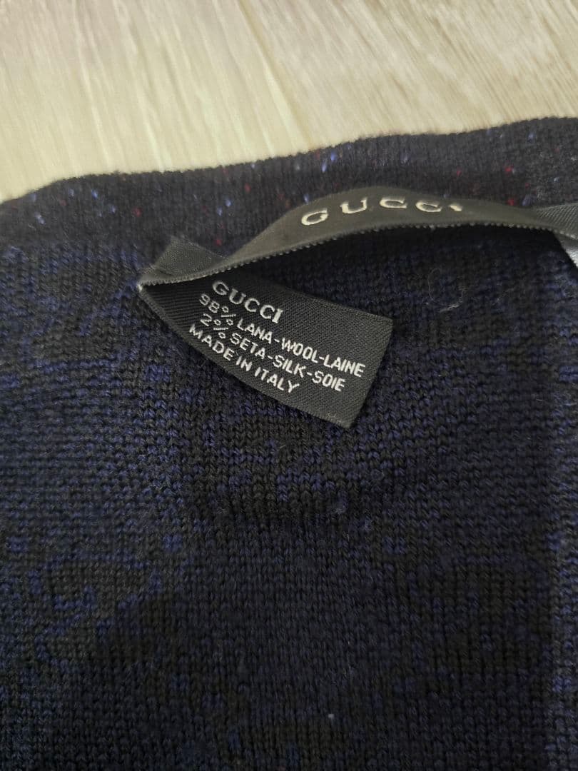 正規品　GUCCI ストライプマフラー 黒