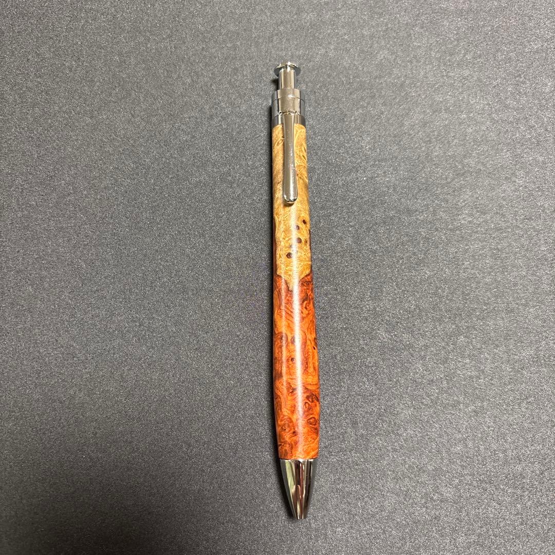 工房楔　木軸ボールペン花梨紅白(こぶ杢) 未使用