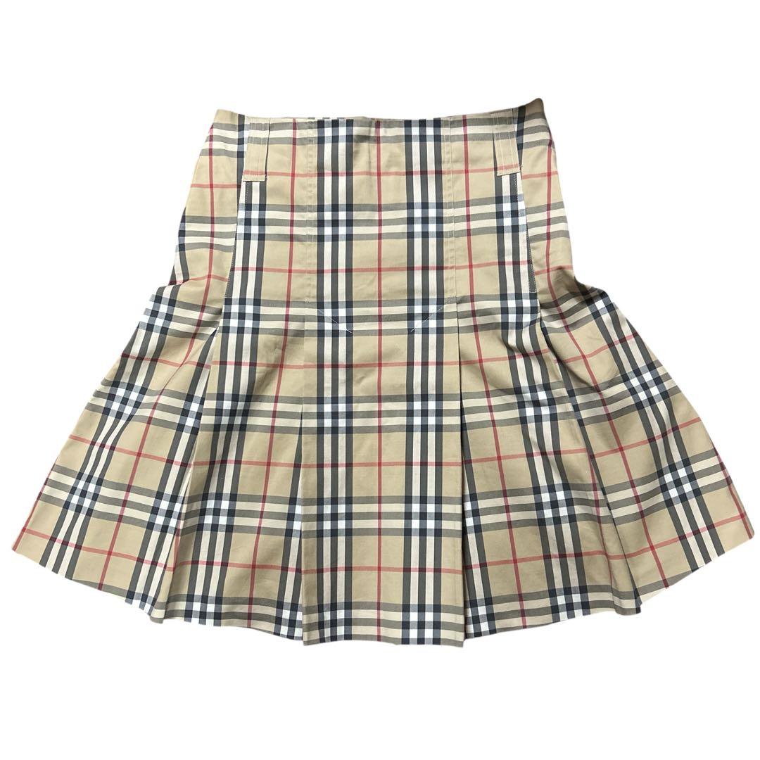 ✨美品✨大きいサイズ バーバリー ボックスプリーツスカート 膝下丈 ノバチェック