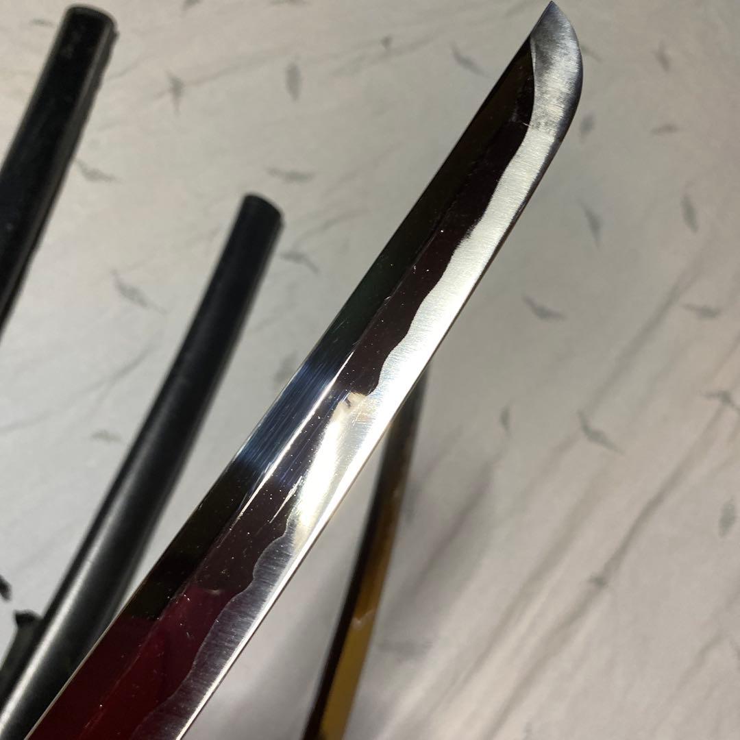 模造刀大(刀袋付)小2本 黒柄 雲龍楕円鍔 黒梨地鞘