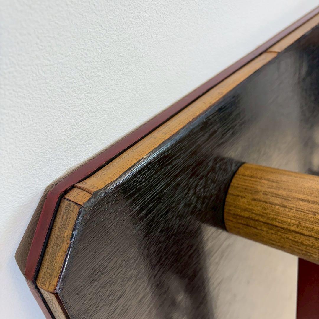 ローテーブル ちゃぶ台　茶室　赤天板　竹脚　和室　ローテーブル