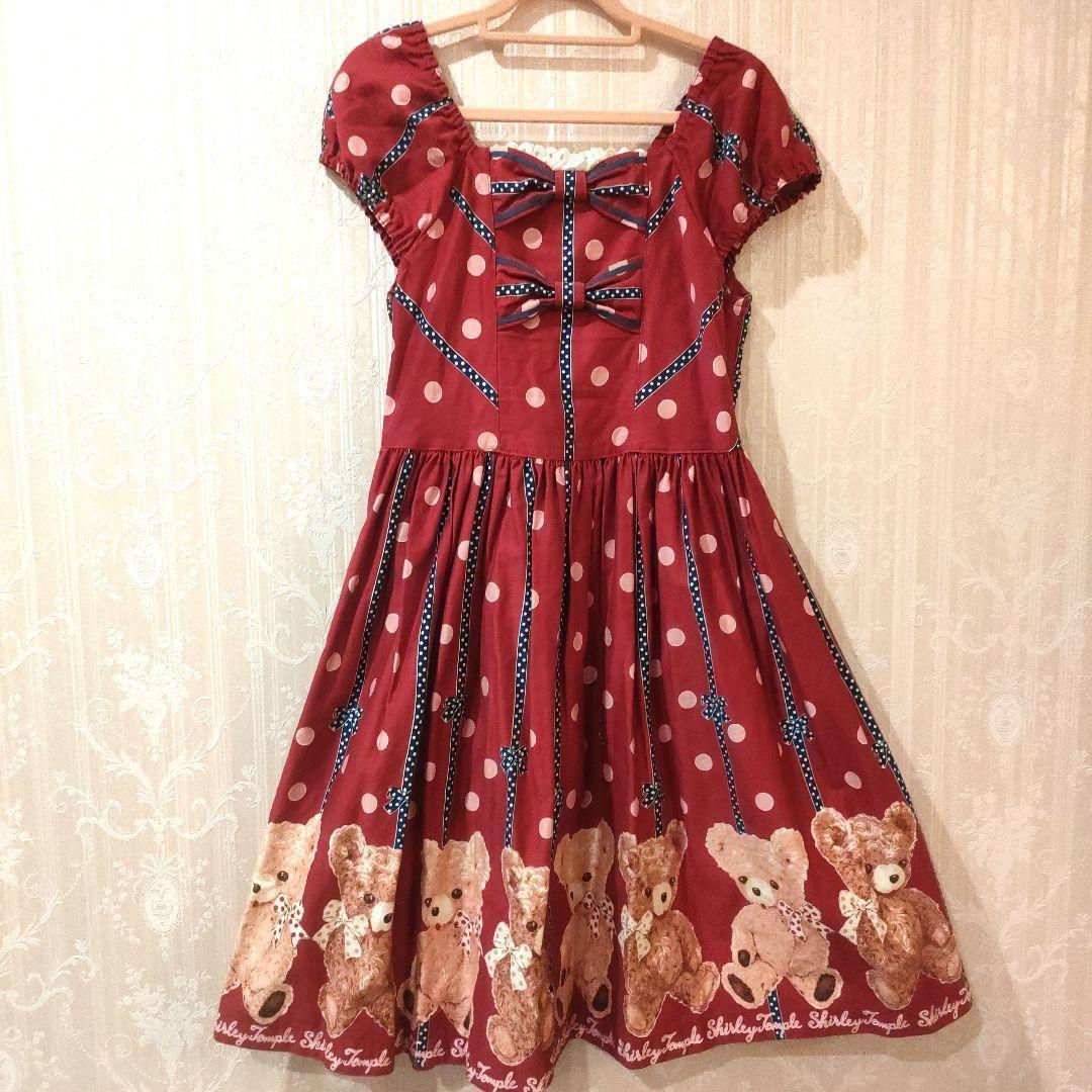 シャーリーテンプル　テディベア柄ワンピース　160ｃｍ
