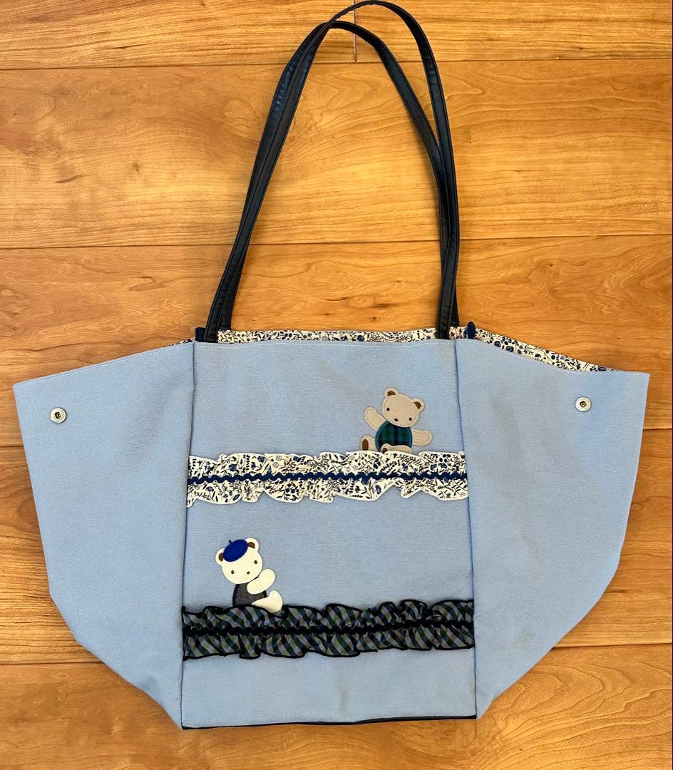 ファミリア　ライトブルートートバッグ