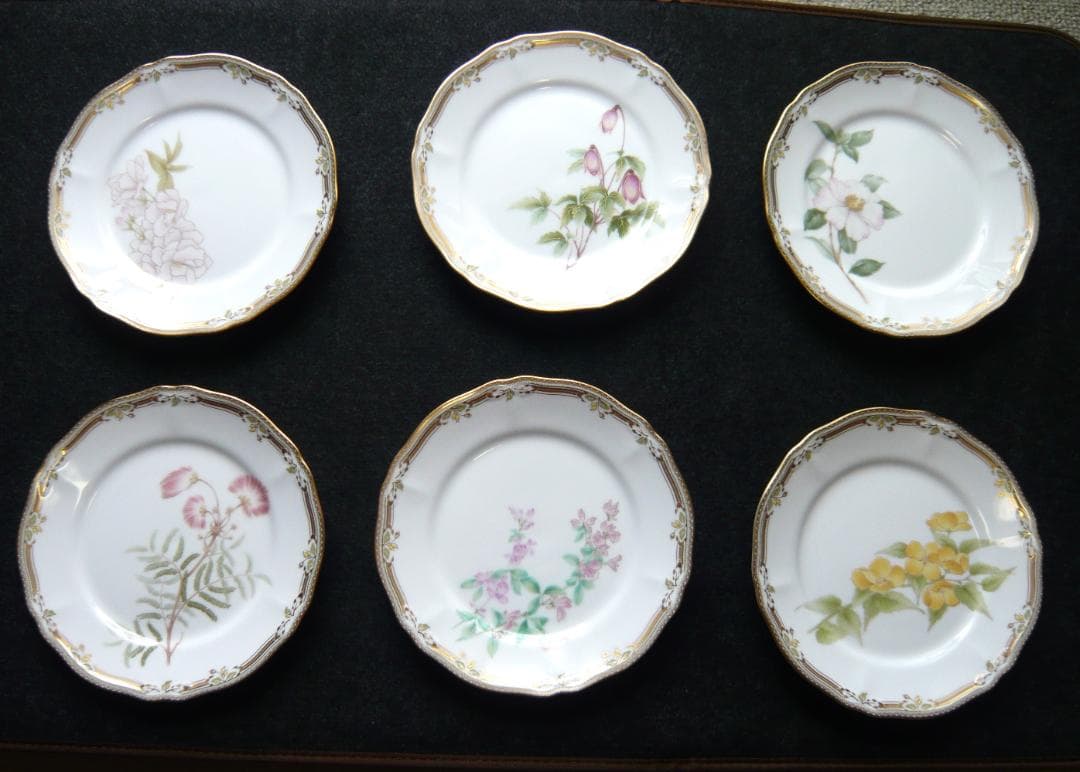 ノリタケ　【廃番品】ガラコンテッサ　18㎝　金縁ケーキ皿　6枚セット