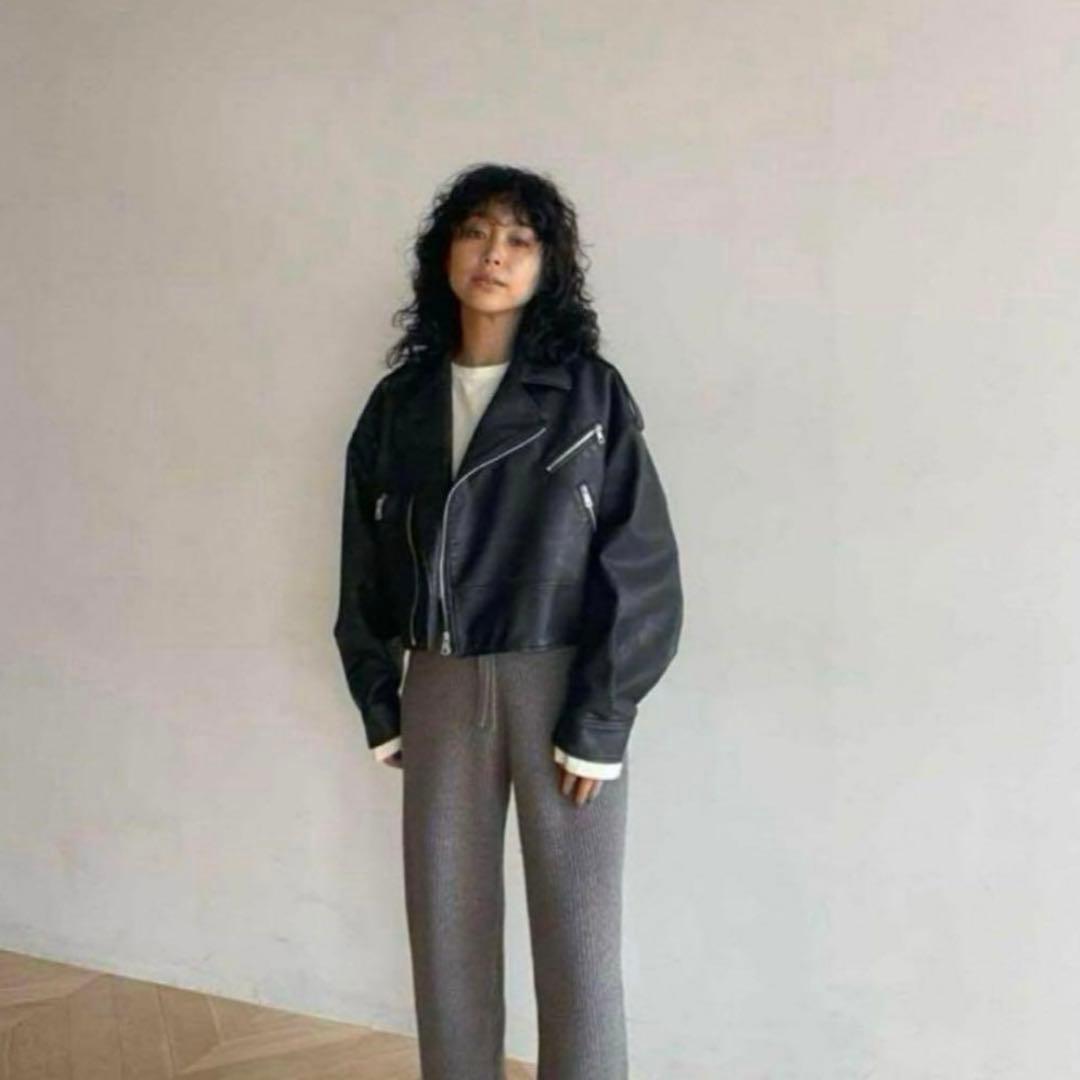 【美品】searoomlynn エコレザー ライダースジャケット short