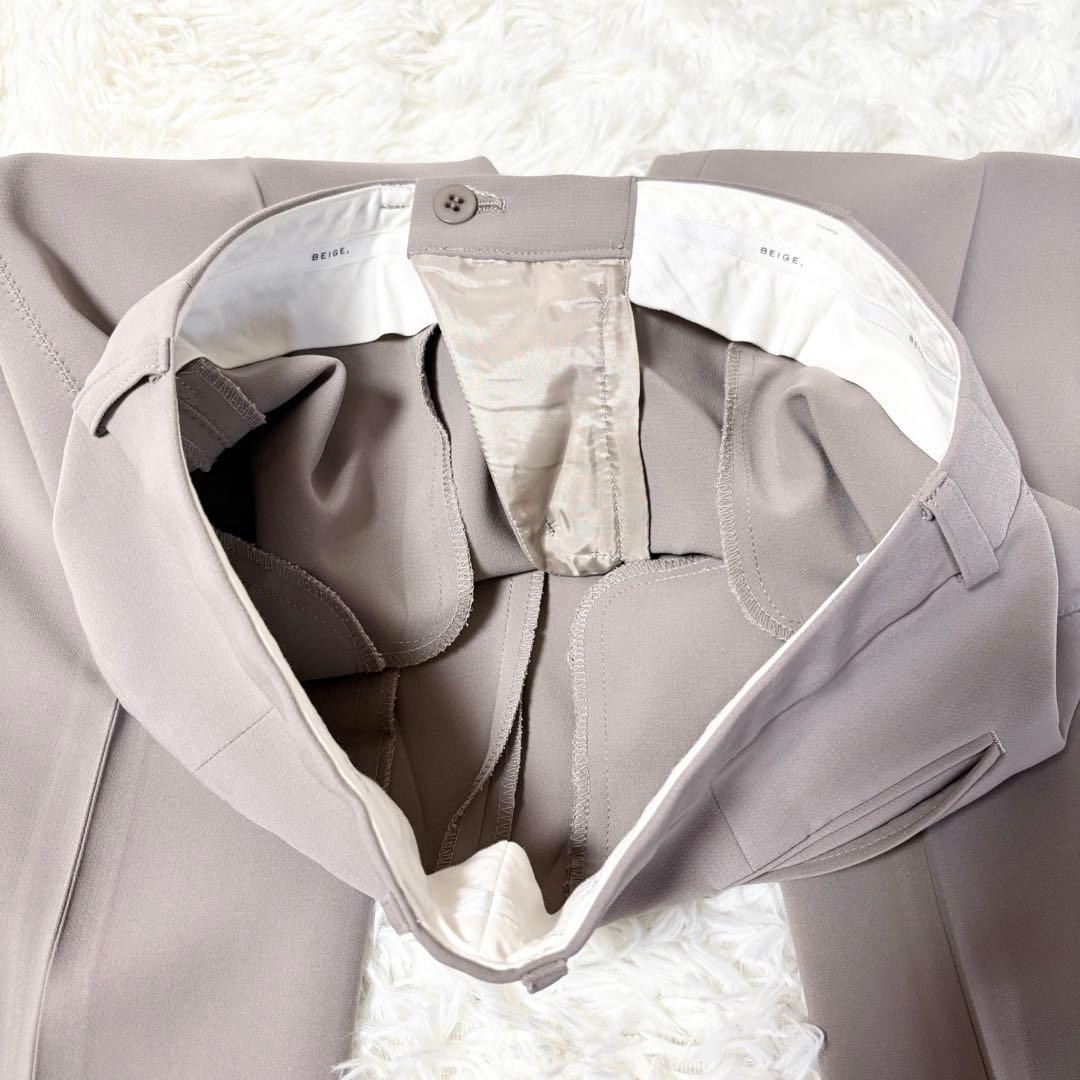 BEIGE, ✨パンツスーツ ノーカラージャケット セットアップ グレージュ 4