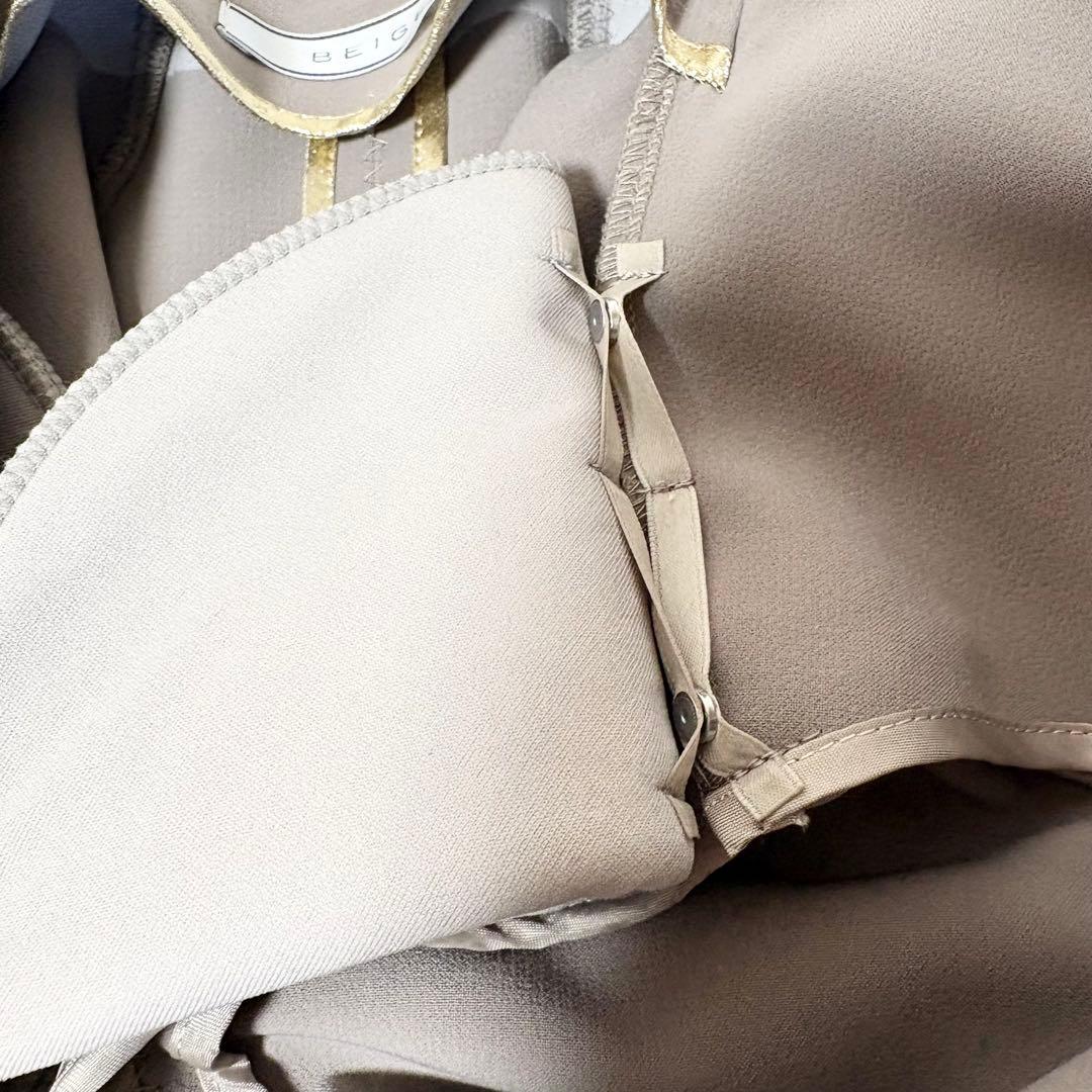 BEIGE, ✨パンツスーツ ノーカラージャケット セットアップ グレージュ 4