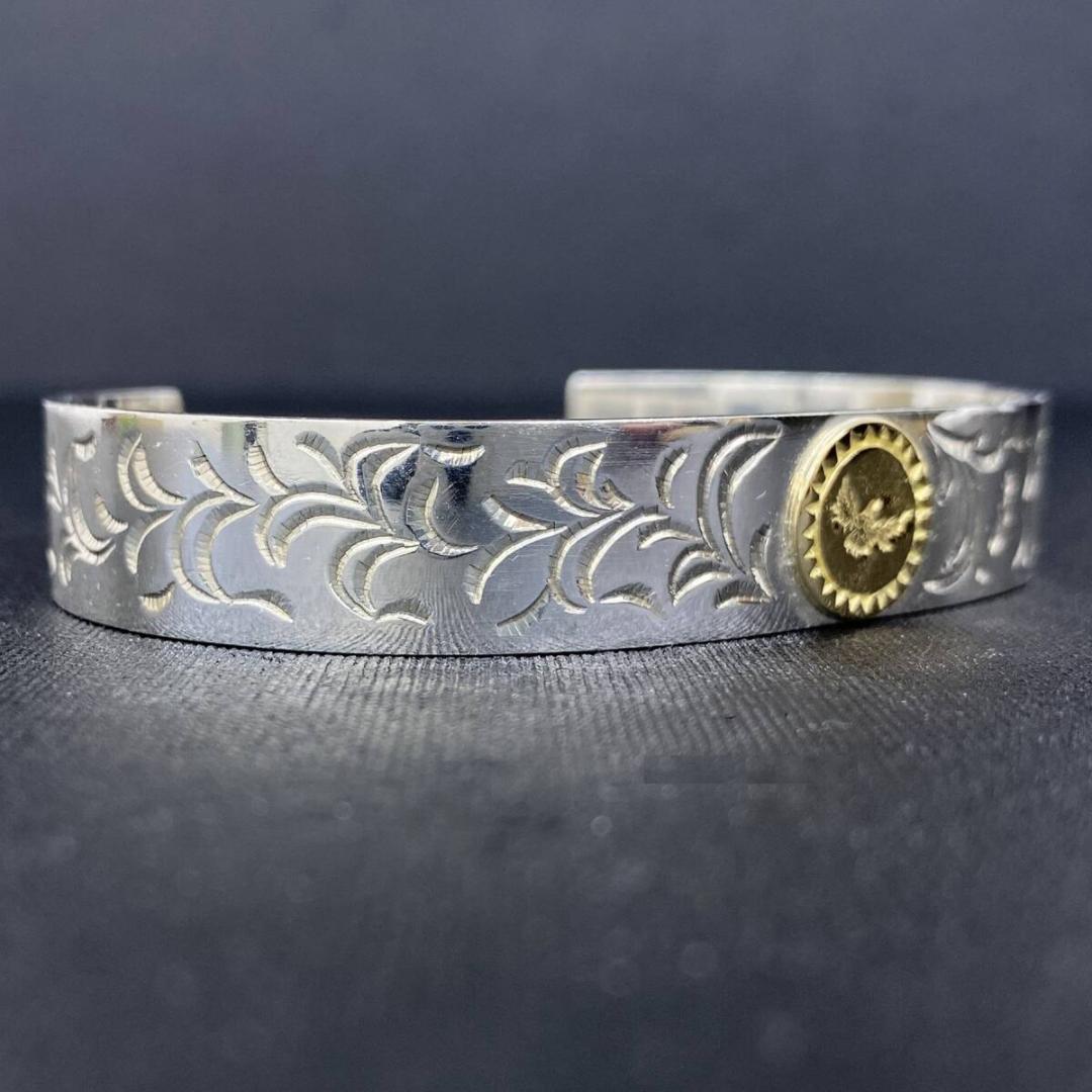 TADY＆KING K18 イーグル メタル シルバー アラベスク バングル L