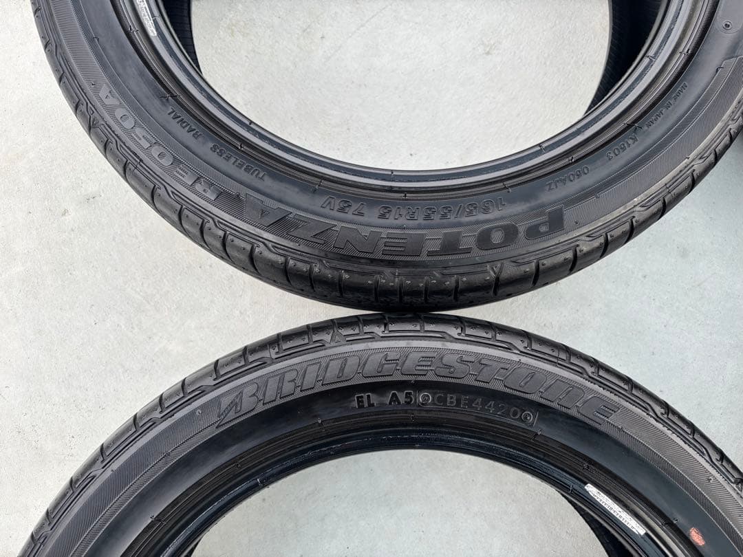 20年製 7〜8分山 ポテンザ RE050A 165/55r15 4本