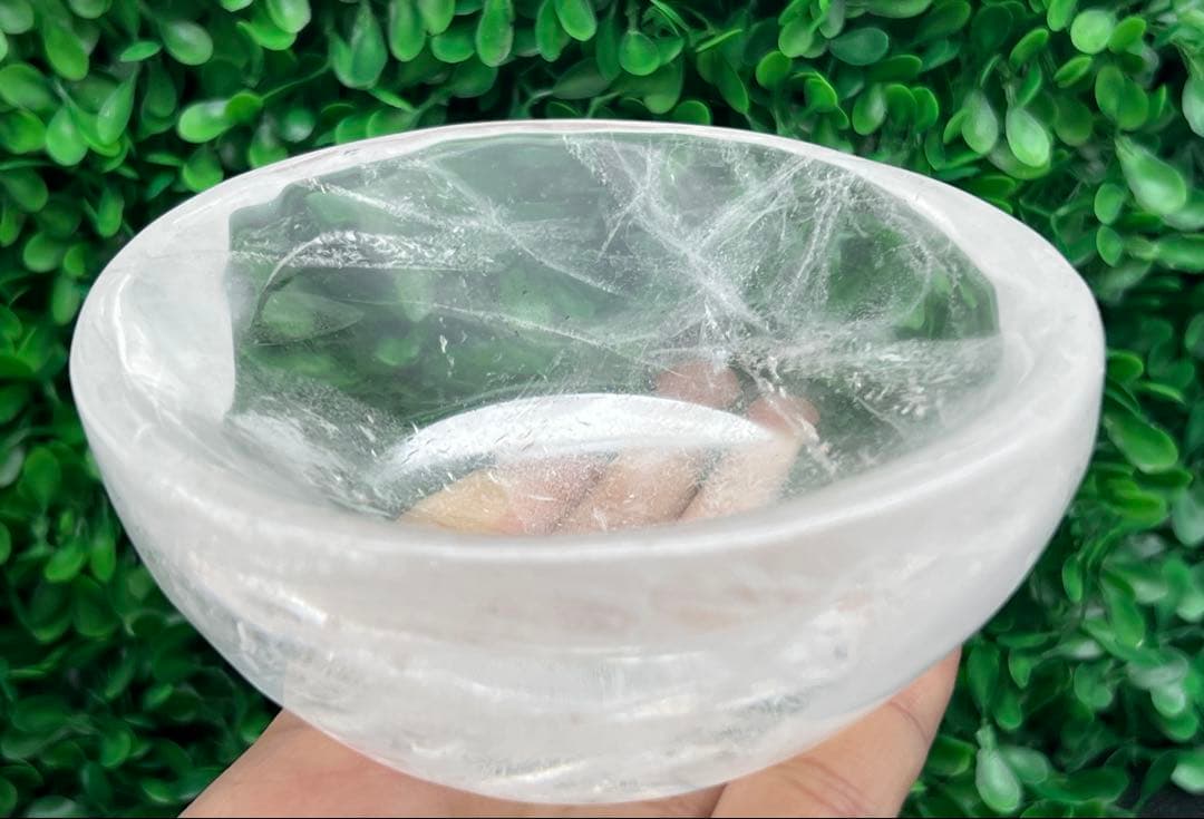 天然水晶　お碗　お皿　手作り　高品質　浄化用水晶細石150g付き　パワーストーン