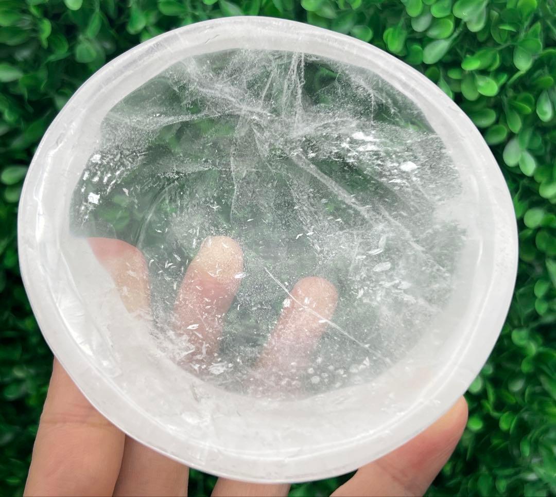 天然水晶　お碗　お皿　手作り　高品質　浄化用水晶細石150g付き　パワーストーン