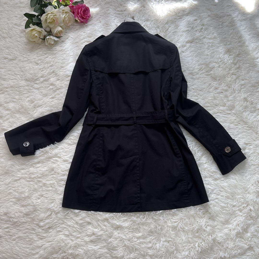 【極美品】バーバリーブリット トレンチコート メガチェック ブラック ベルト