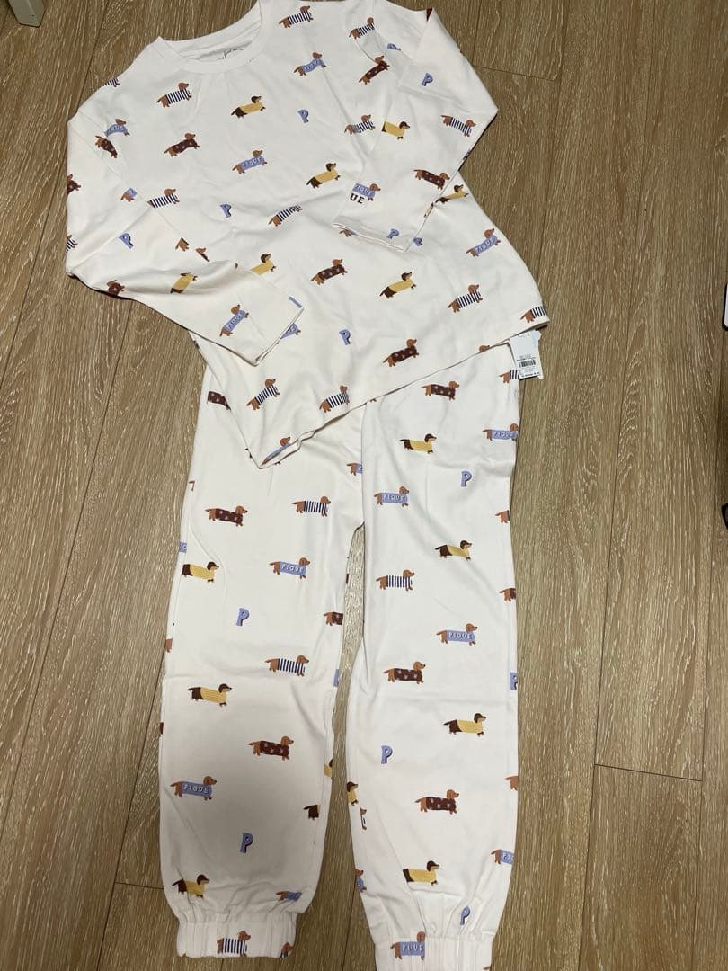 ジェラートピケ ダックスフンド柄ロンＴ&ロングパンツ　セット