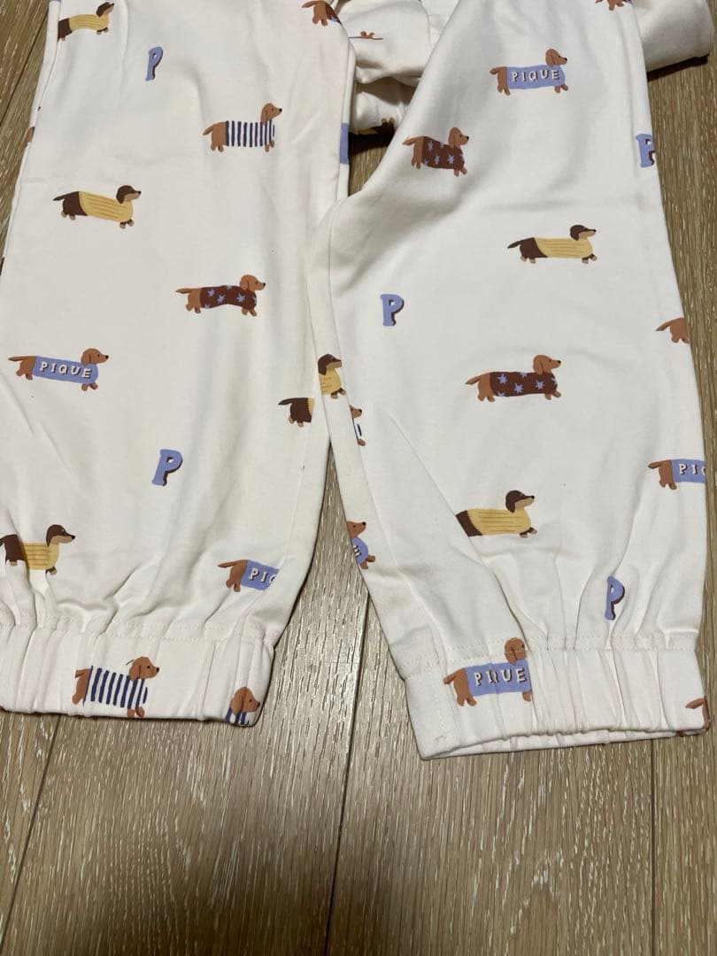 ジェラートピケ ダックスフンド柄ロンＴ&ロングパンツ　セット