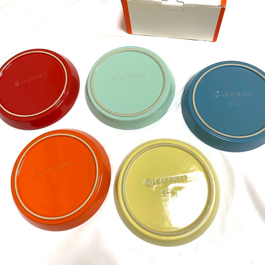 LECREUSET ネオラウンドプレート22cm レインボー　5枚セット