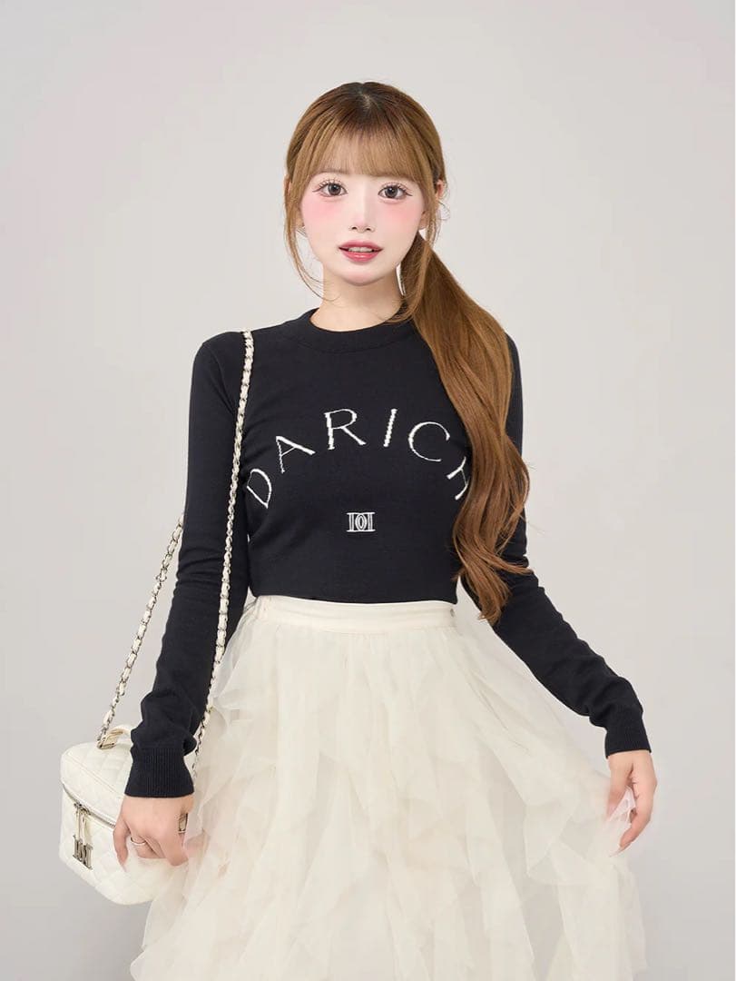 DARCHロゴニットトップス Darich ダーリッチ　ブラック