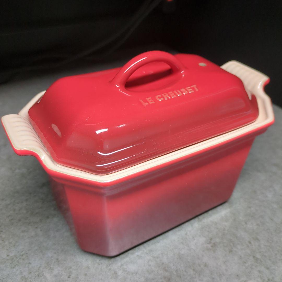 LE CREUSET 赤 陶器製 調理器具 20cm x 15cm x 10cm
