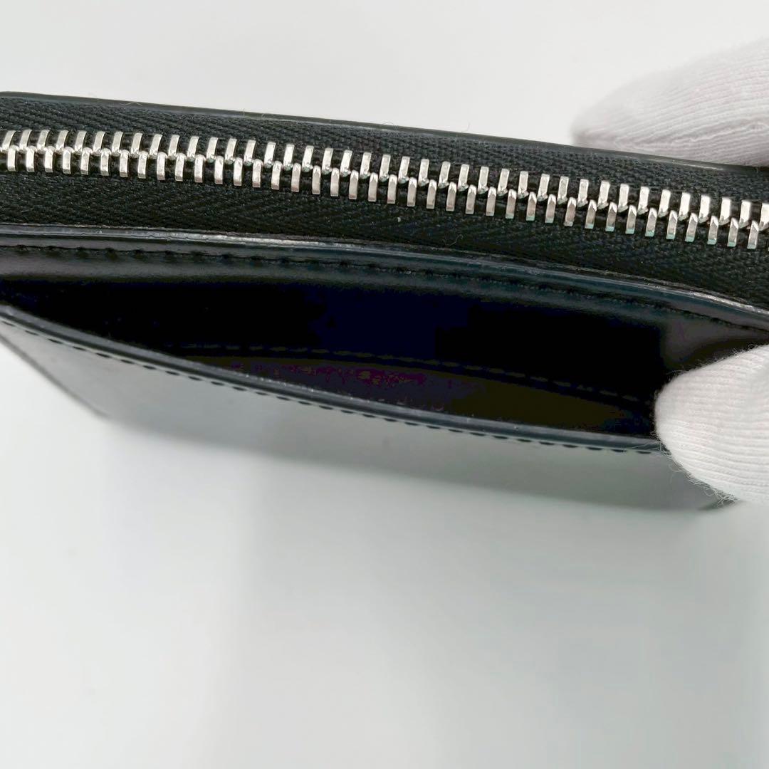 美品　ソメスサドル　コードバン　コンパクトウォレット　L字ファスナー　ブラック