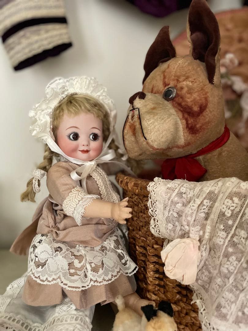ヴィンテージ♡AM323 グーグリーちゃんリプロの子♡アンティークビスクドール