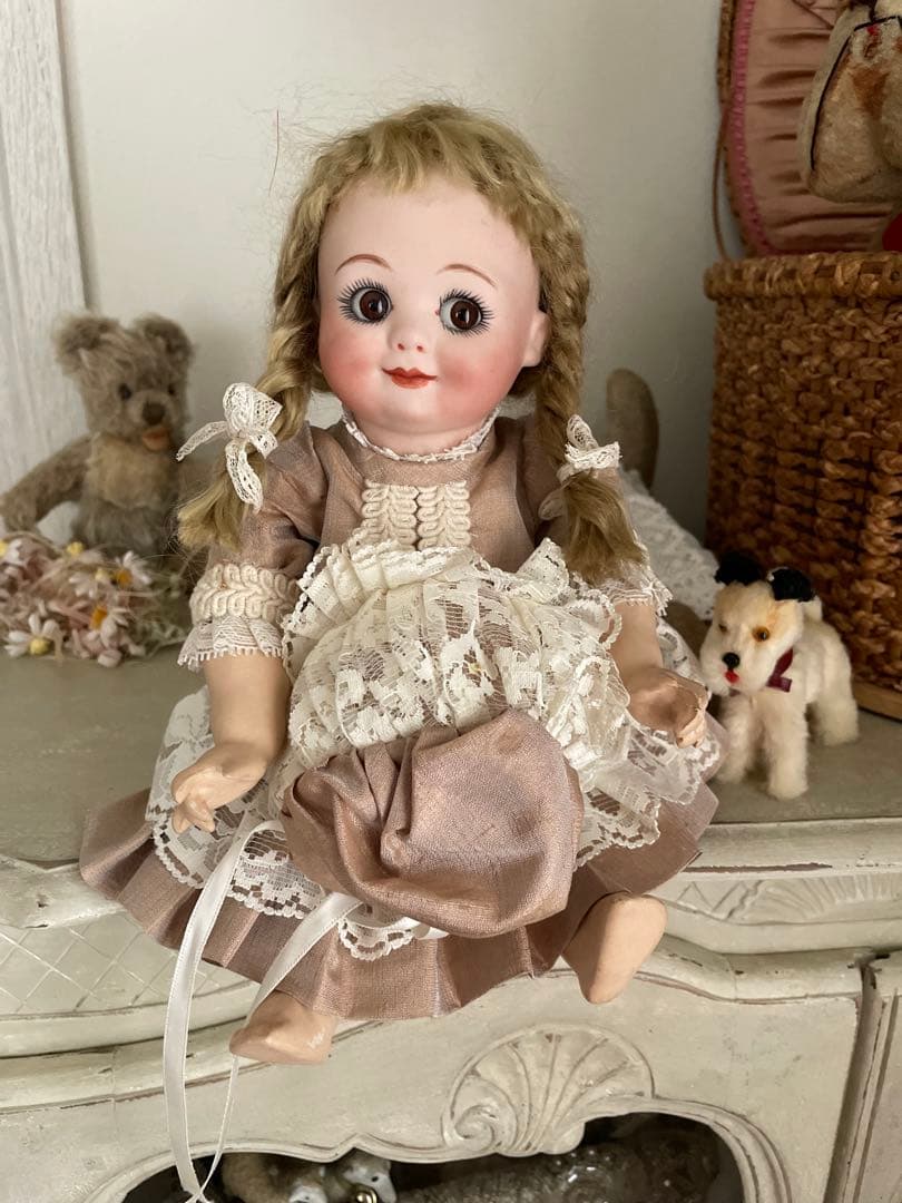 ヴィンテージ♡AM323 グーグリーちゃんリプロの子♡アンティークビスクドール